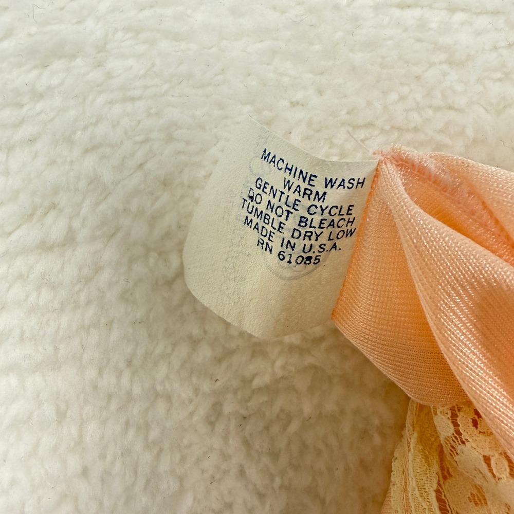 Vintage UndercoverWear‎ Lace Trim Slip Cami Womens Small Peach Pink Coquette - Picture 6 of 8